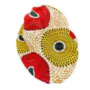 Chapeau en satin imprimé - réversible jaune