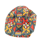 Chapeau en satin imprimé - réversible marron