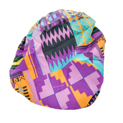 Chapeau en satin imprimé - réversible violet