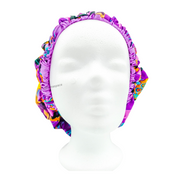 Chapeau en satin imprimé - réversible violet